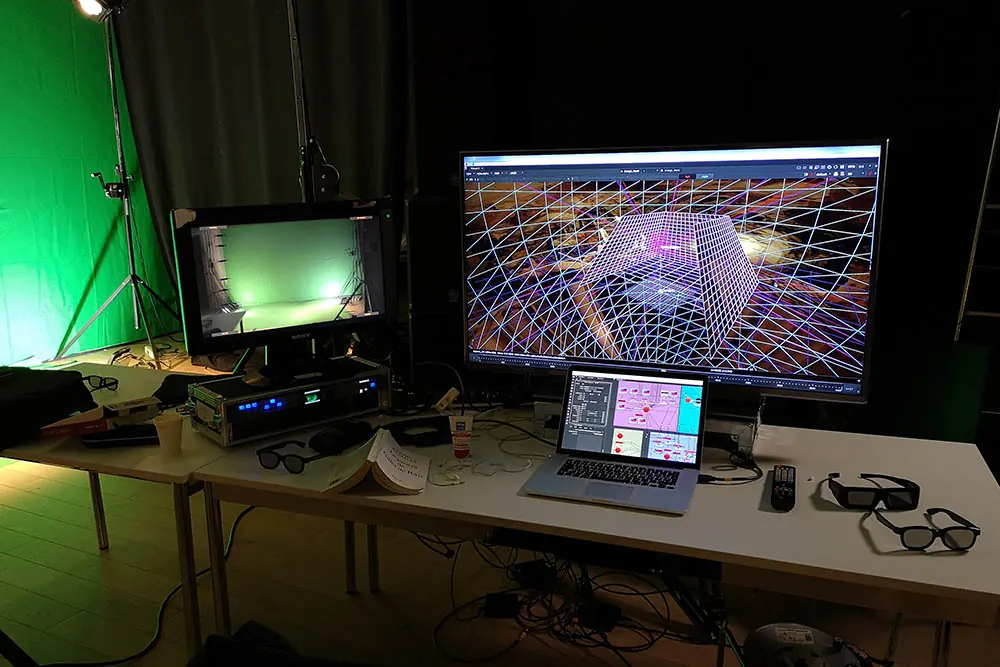 Prototyping lab with several screens