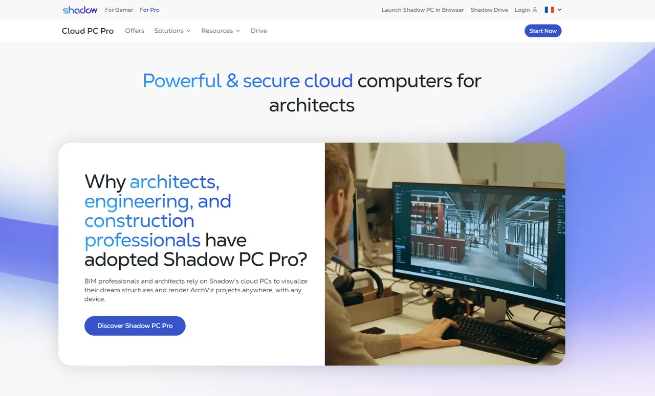 Shadow PC Pro offer for architects